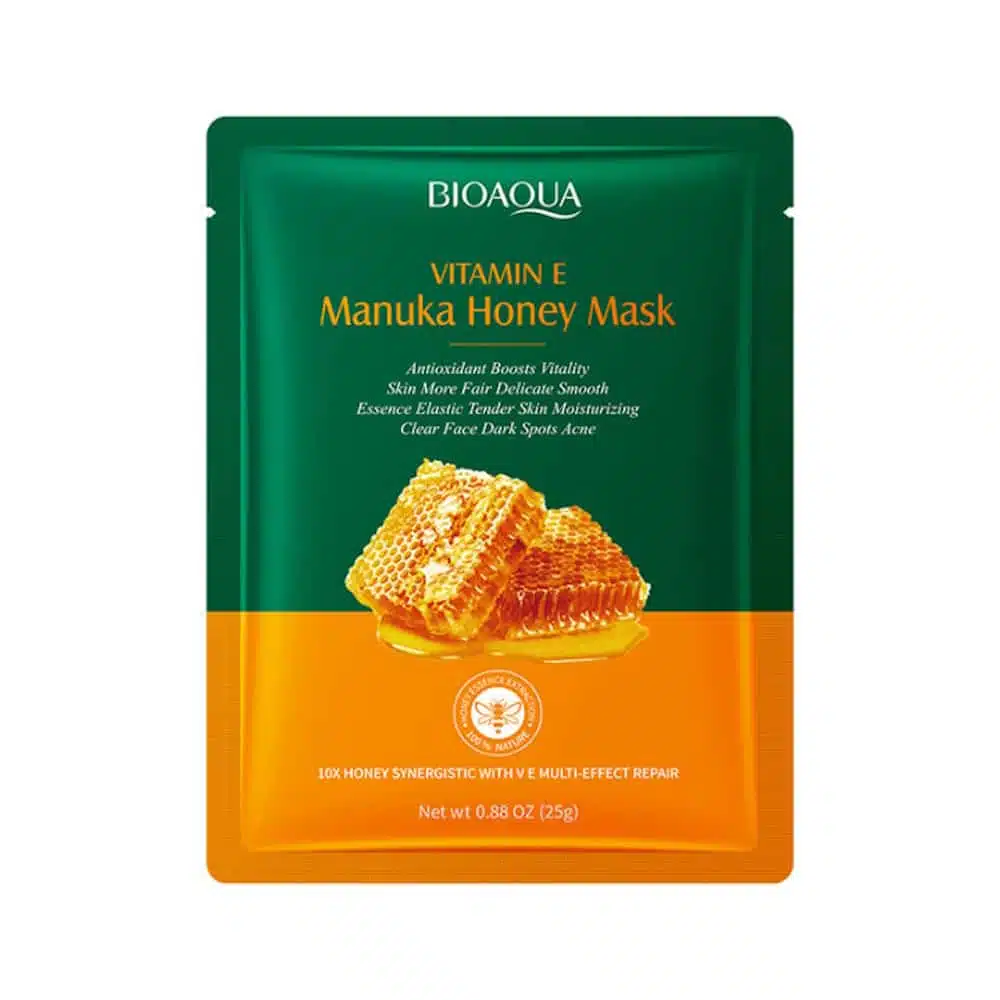 Bioaqua-Vitamin-E-Honey-Sheet-Mask (2) Bioaqua Vitamin E Honey Sheet Mask 25g – Powerful Nourishing & Hydrating Mask - Image 1
