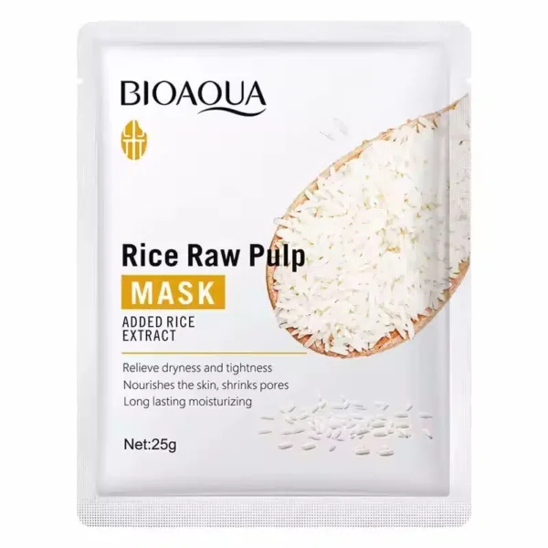 Bioaqua Rice Raw Pulp Facial Sheet Mask 25g – Powerful Hydrating & Nourishing Care
