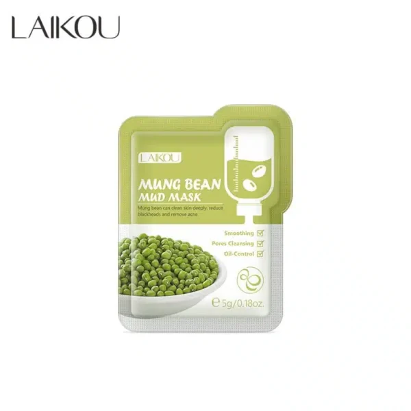 LAIKOU Green Bean Mud Mask 5g – Powerful Deep Cleansing & Oil Control