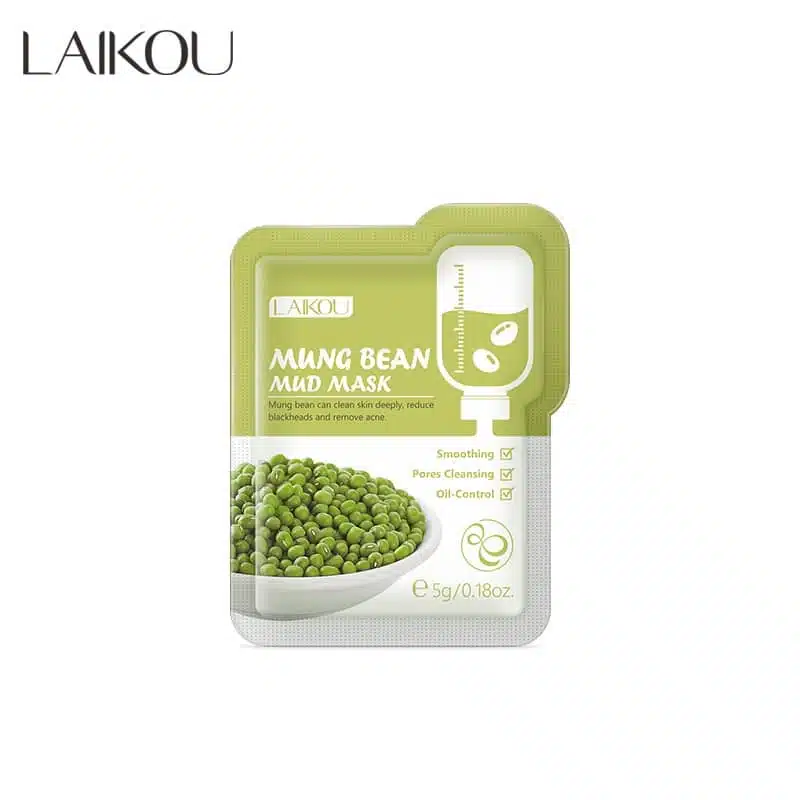 d280e244c9217bf2dfe74ac47b727480 (1) LAIKOU Green Bean Mud Mask 5g – Powerful Deep Cleansing & Oil Control - Image 1