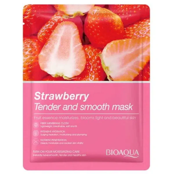 Bioaqua Strawberry Tender and Smooth Sheet Mask 25g – Powerful Hydrating & Smoothing Mask