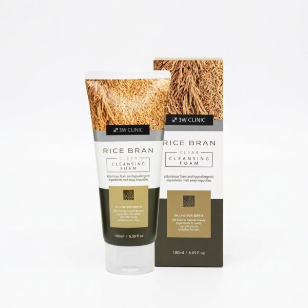 3W Clinic Rice Bran Clear Cleansing Foam (180ml)