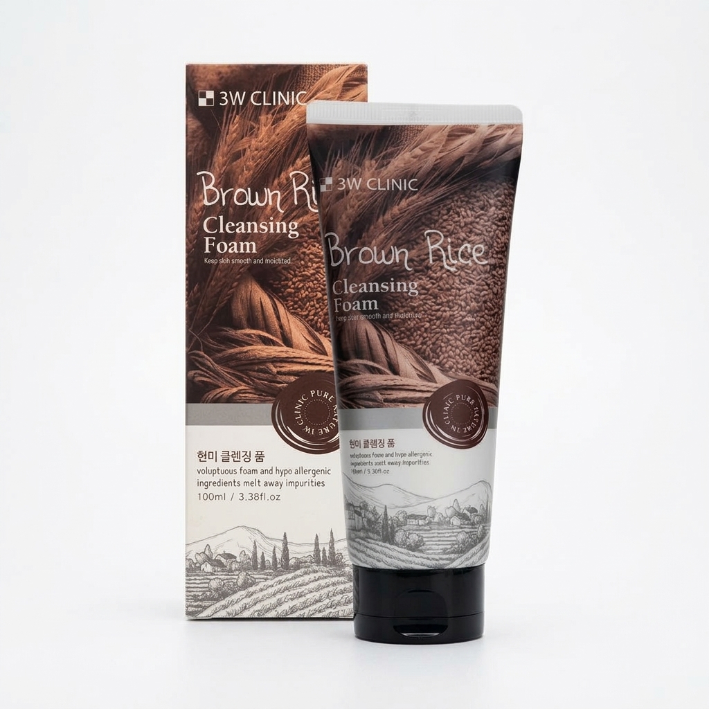 Gemini_Generated_Image_62c1z462c1z462c1 3W Clinic Brown Rice Cleansing Foam (100ml) - Image 1