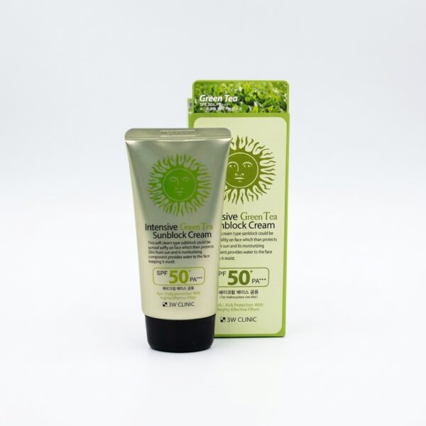 3W Clinic Intensive Green Tea Sunblock Cream SPF50+ PA+++ (70ml)
