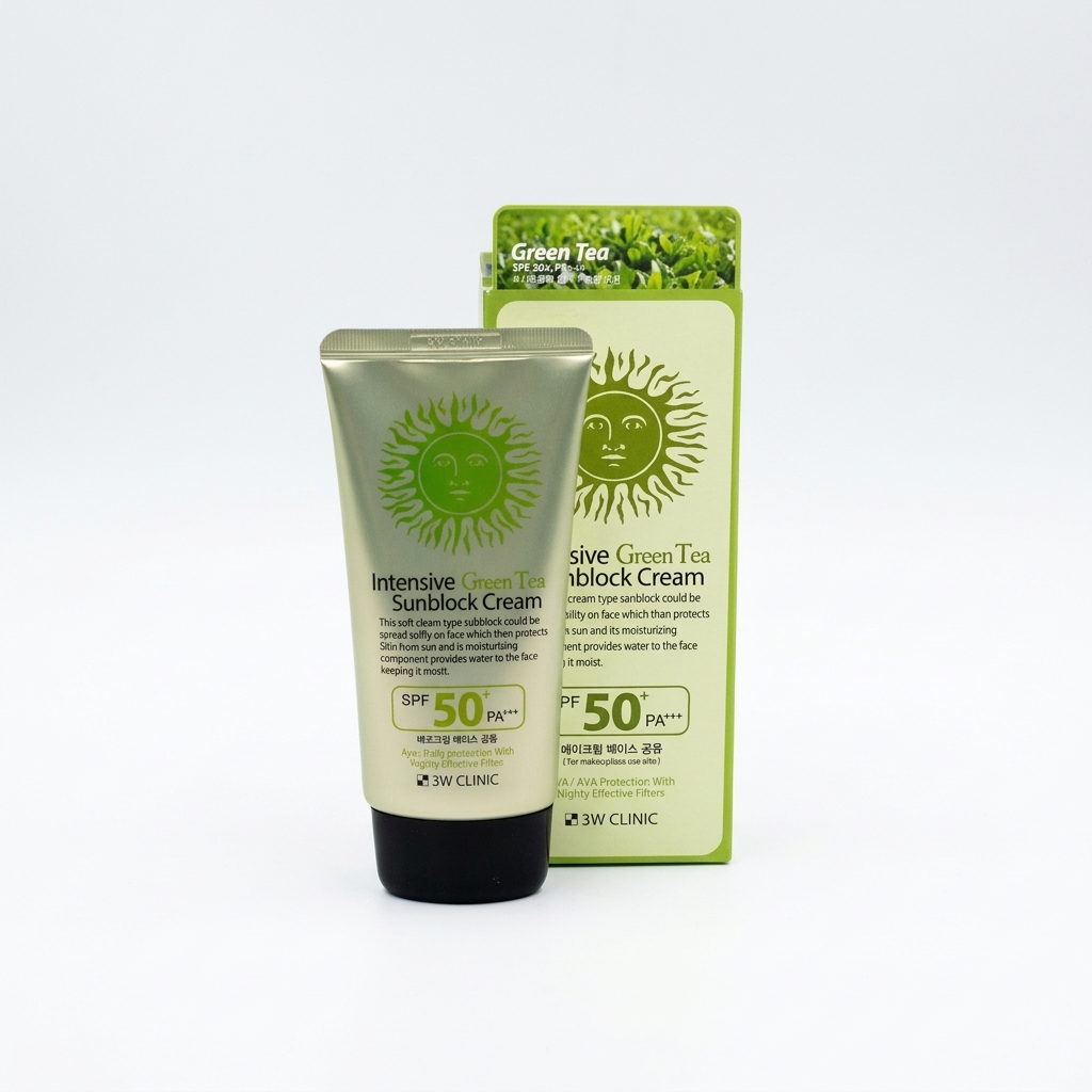 Gemini_Generated_Image_b660p8b660p8b660 3W Clinic Intensive Green Tea Sunblock Cream SPF50+ PA+++ (70ml) - Image 1