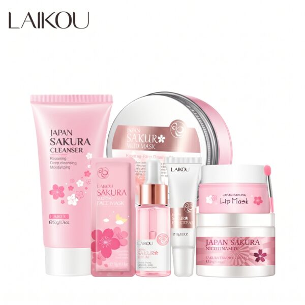 LAIKOU Japan Sakura Skin Care Set (7-Piece Combo)