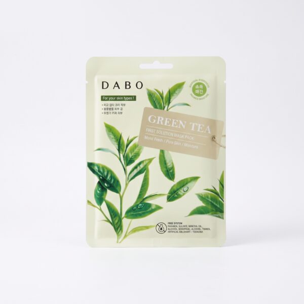 Dabo First Solution Mask Pack Green Tea – Soothing & Hydrating Sheet Mask