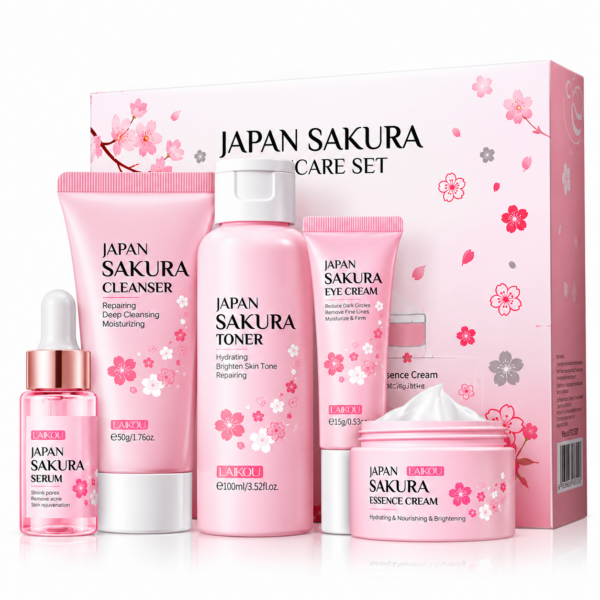LAIKOU Japan Sakura Skincare Set (5-Piece Combo)