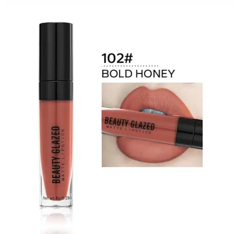 imgi_1_102 Beauty Glazed Liquid Matte Lipstick - 102 Bold Honey - Image 1