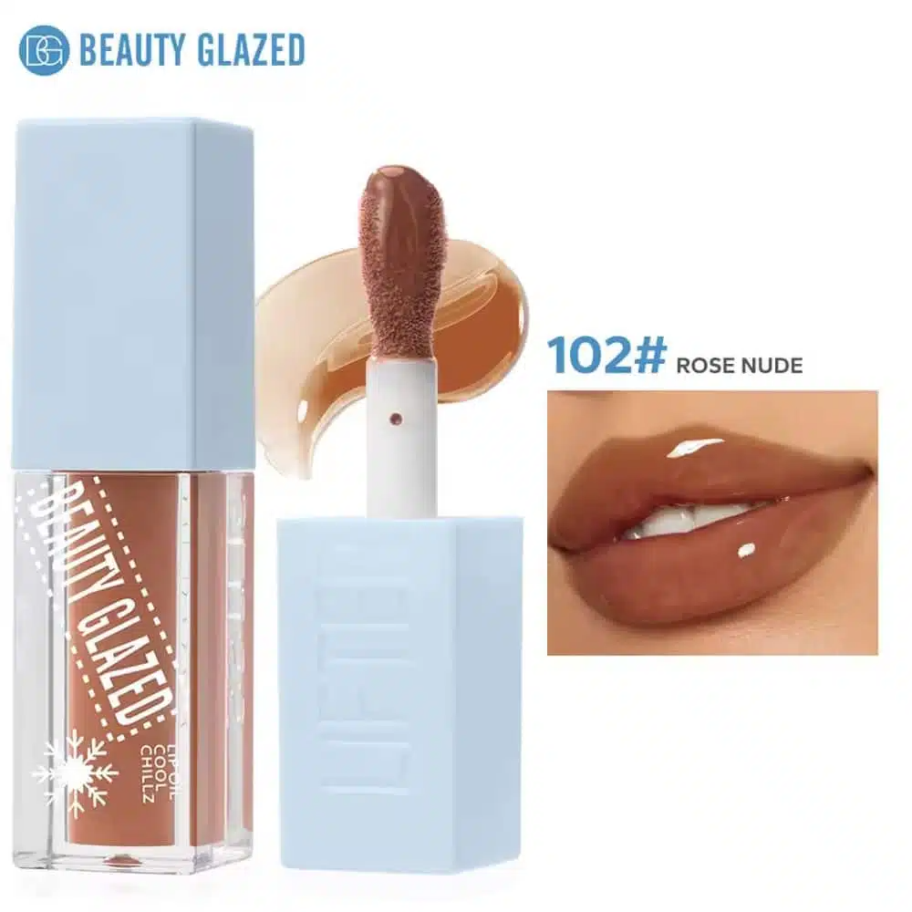 imgi_1_102 Beauty Glazed Cool Chillz Lip Oil - 102 Rose Nude - Image 1