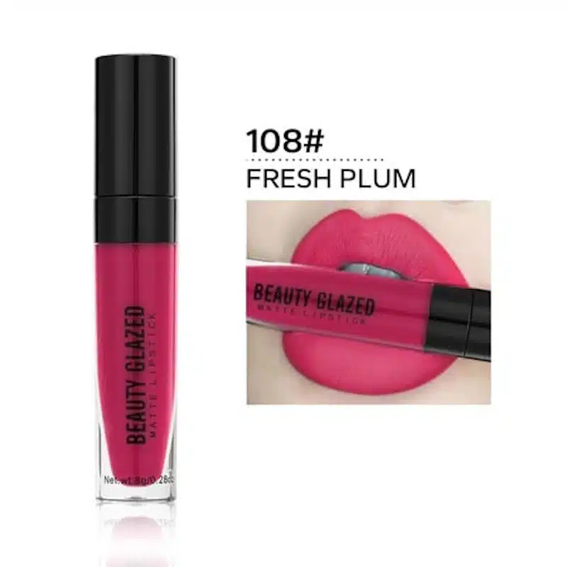 imgi_1_108 Beauty Glazed Liquid Matte Lipstick - 108 Fresh Plum - Image 1