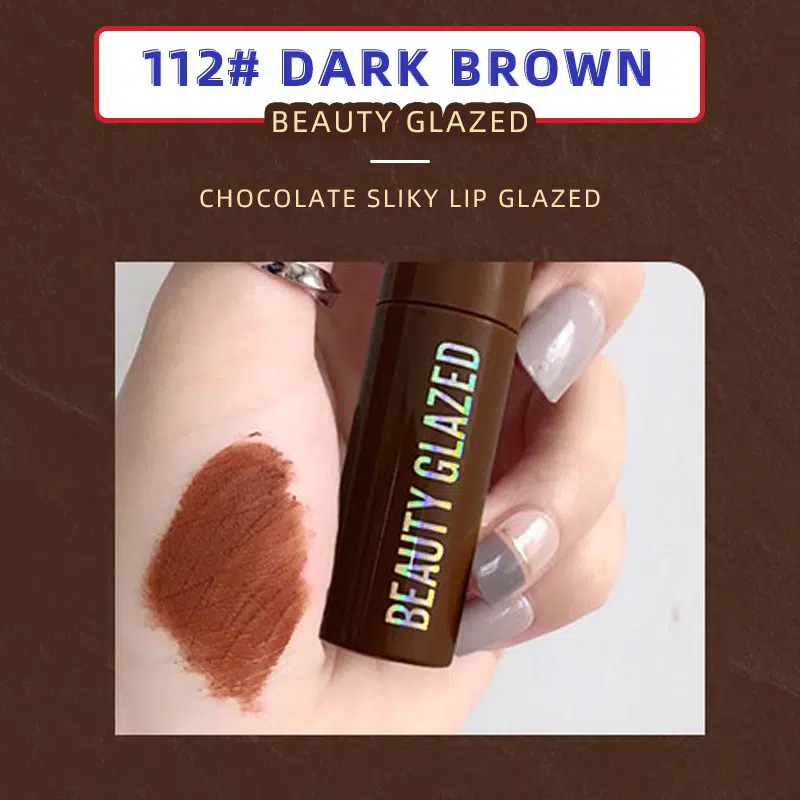 imgi_1_112 Beauty Glazed Chocolate Silky Lip Glazed - 112 Dark Brown - Image 1