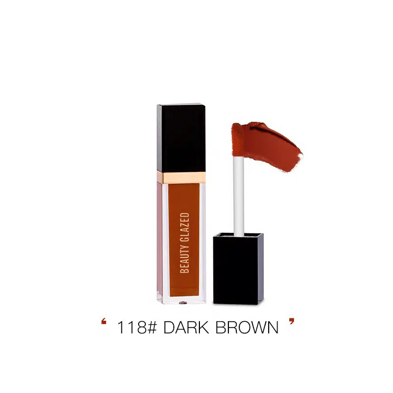 imgi_1_117 Beauty Glazed Matte Liquid Lipstick - Shade 118 Dark Brown - Image 1