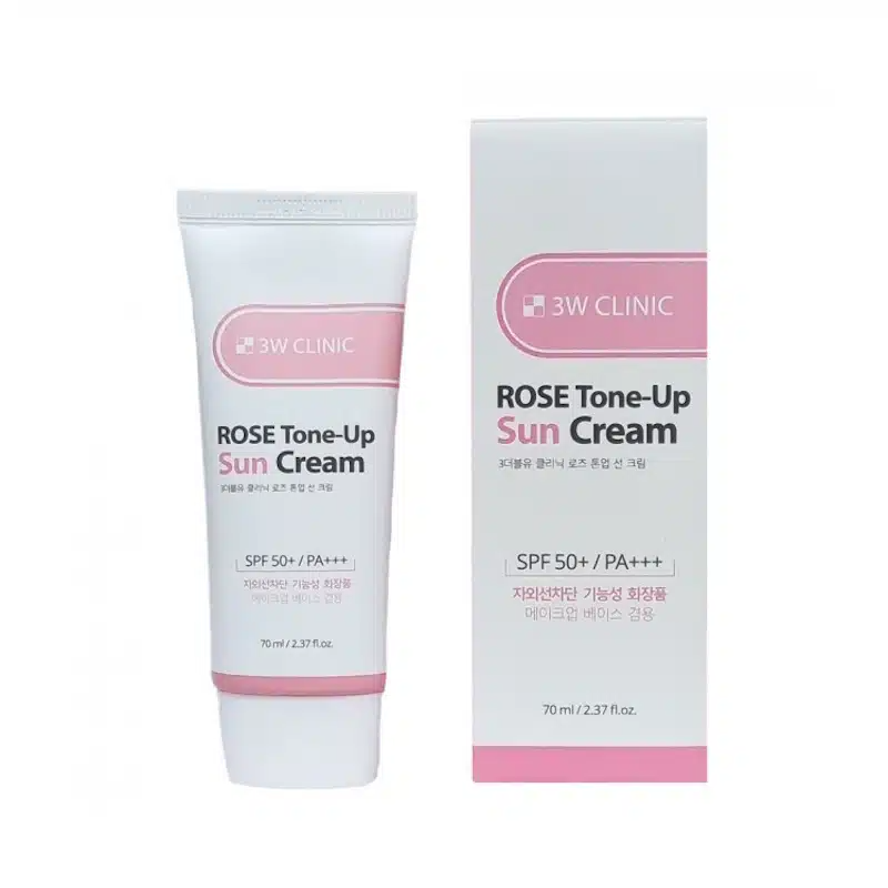 imgi_1_3w-clinic-rose-tone-up-sun-cream-spf-50-pa-2 3W Clinic Rose Tone-Up Sun Cream SPF50+ PA+++ (70ml) - Image 1