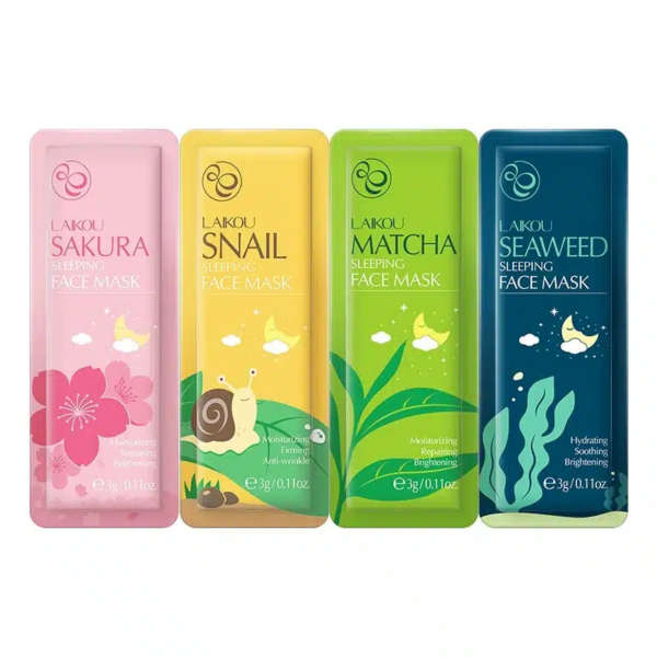 LAIKOU Sleeping Face Mask 3g (Sakura, Snail, Matcha & Seaweed)