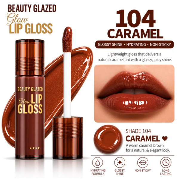 Beauty Glazed Glow Lip Gloss - Shade 104 Caramel