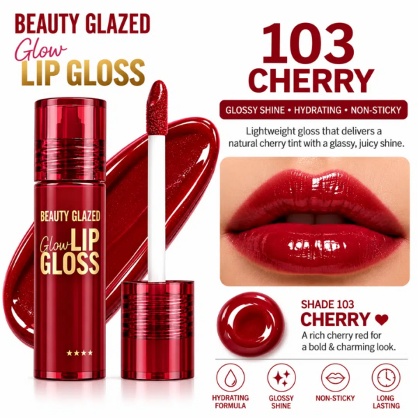 Beauty Glazed Glow Lip Gloss - Shade 103 Cherry