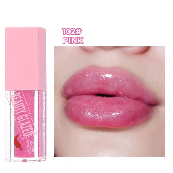 Beauty Glazed Hot and Spicy Rich Lip Gloss - 102 Pink