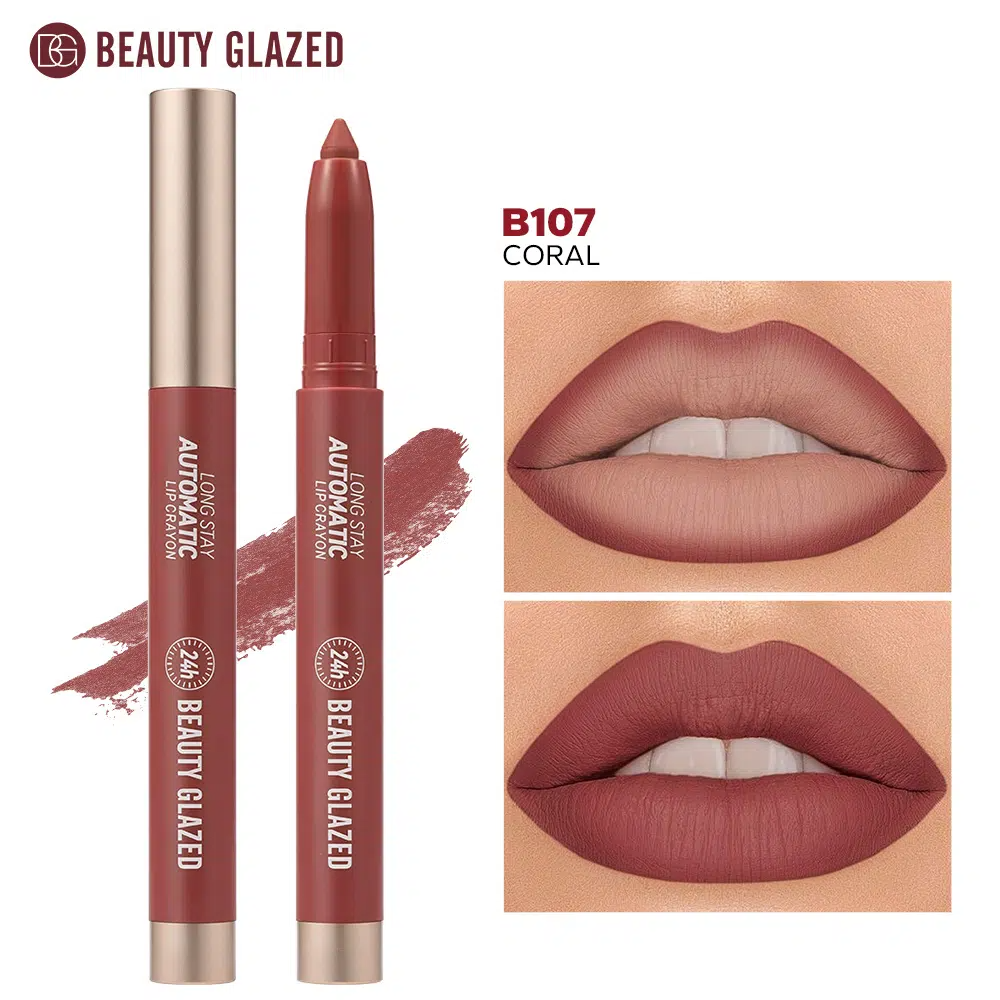 imgi_1_Beauty-Glazed-Lip-Crayon-Coral-B107 Water Ripple Mirror Lip Glaze (106 Rosy) - Image 1