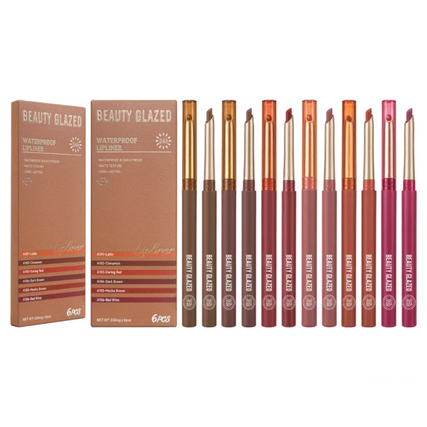 Beauty Glazed 24h Waterproof Lipliner Set A101-A106 (6 Pcs)