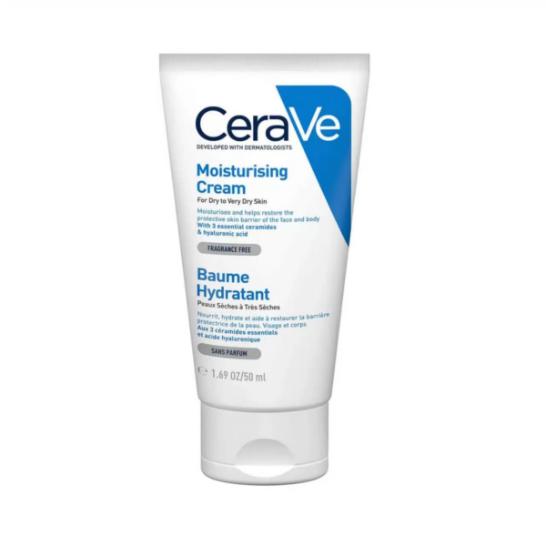 CeraVe Moisturising Cream 50ml – Baume Hydratant Barrier Repair Face & Body Cream for Dry to Very Dry Skin