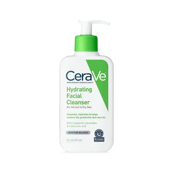 CeraVe Hydrating Facial Cleanser 237ml – Gentle Moisturizing Face Wash for Normal to Dry Skin