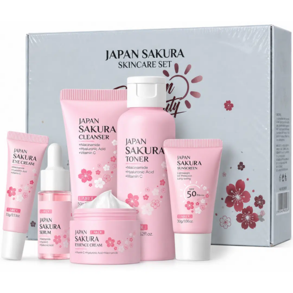 LAIKOU Japan Sakura Sunscreen Skin Care Set (6Pcs Box Set)