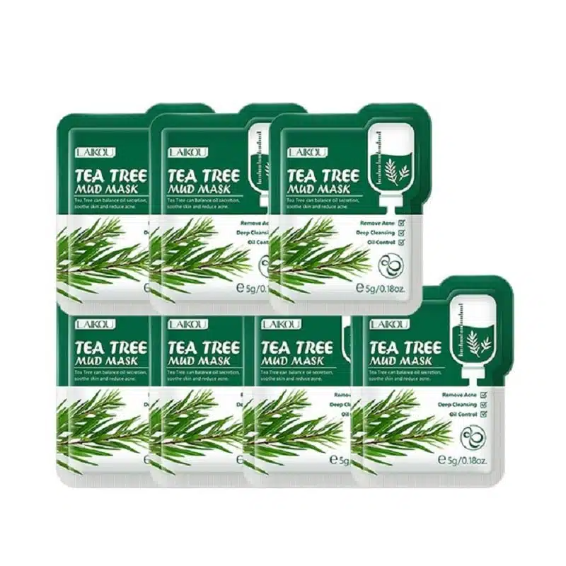 imgi_1_LAIKOU-Tea-Tree-Mud-Facial-Mask-Deep-Cleaning-Oil-Control-Moisturizing-B LAIKOU Tea Tree Mud Mask Sachet Pack - Image 1