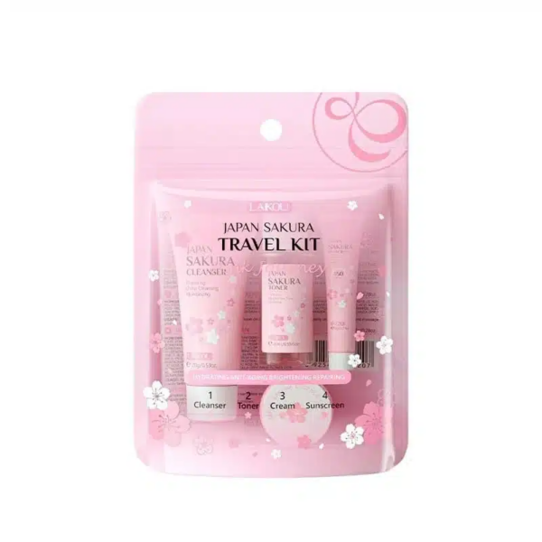 LAIKOU Japan Sakura Travel Kit (4-Step Routine)