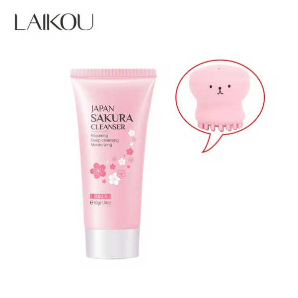 LAIKOU Japan Sakura Cleanser 50g (with Silicone Brush)