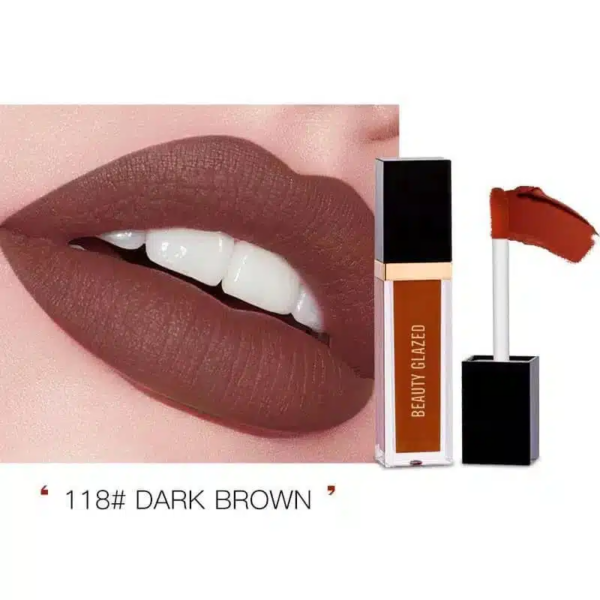 Beauty Glazed Matte Liquid Lipstick - Shade 118 Dark Brown