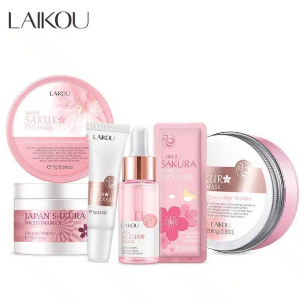 LAIKOU Japan Sakura 6-Piece Complete Skincare Routine Set