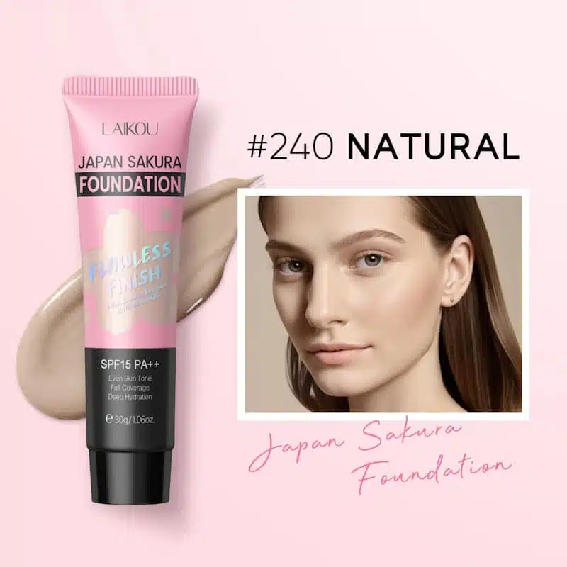 imgi_1_photo_2024-10-27_18-48-03-1 LAIKOU Japan Sakura Foundation SPF 15 PA++ #240 Natural 30g - Image 1